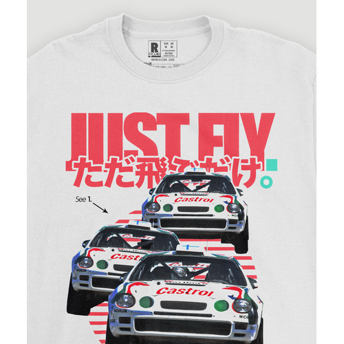 Camiseta Celica GT-Four “Just Fly” Blanco|R